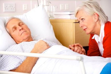 Terminally Ill Senior Man in Hospice Care Facility